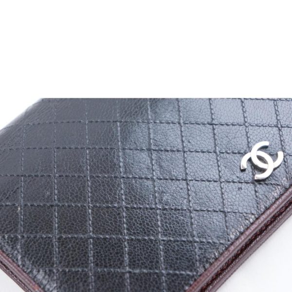 67243 6 Chanel Bicolor Long Wallet Black