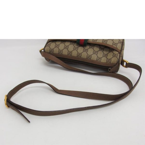 67263 4 Gucci Old Gucci Sherry Line Leather Shoulder Bag Brown