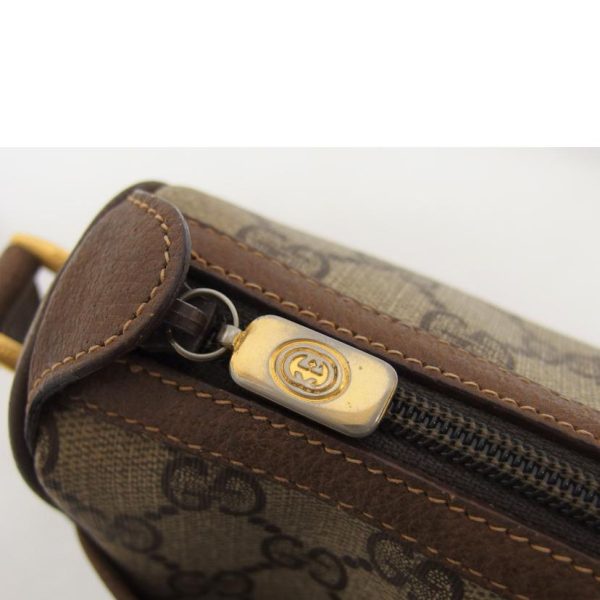 67263 5 Gucci Old Gucci Sherry Line Leather Shoulder Bag Brown