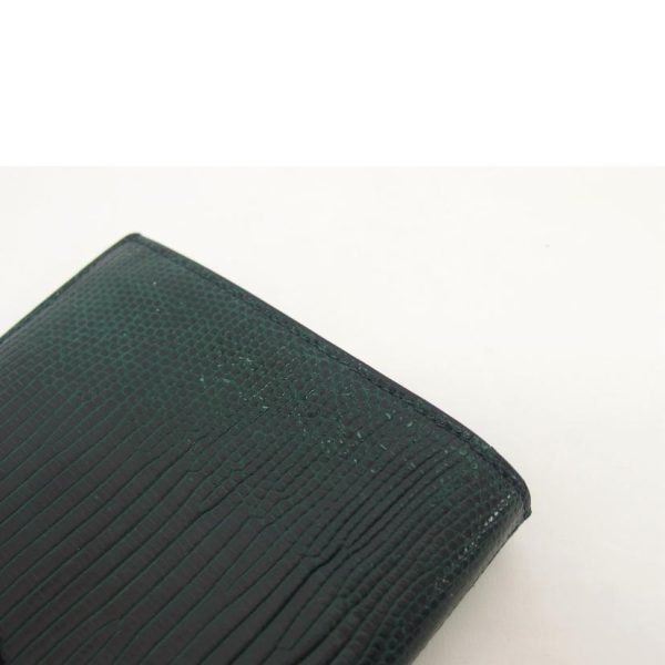 67362 9 Celine Strap Wallet Large Lizard Green