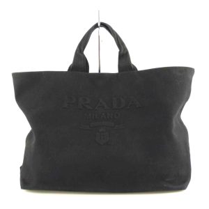 67442 1 Prada Tote Bag Saffiano Leather Nero Black Triangle Logo