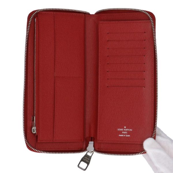 67461 3 Louis Vuitton Zippy Vertical Epi Wallet Red