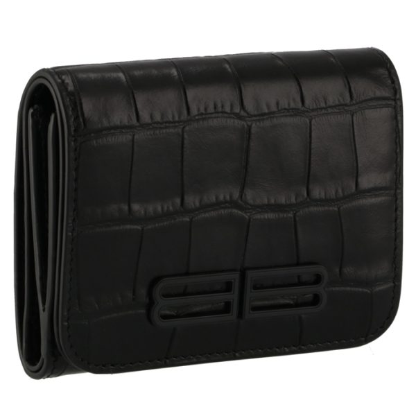 67484223ec71000 Balenciaga Croco Gossip Zip Mini Wallet Black