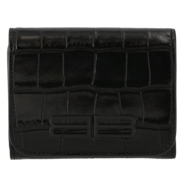 67484223ec71000 1 Balenciaga Croco Gossip Zip Mini Wallet Black