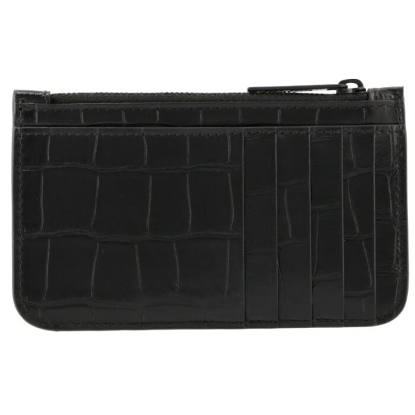 67485223ec71000 2 Balenciaga Croco Gossip Card Holder Coin Case Black