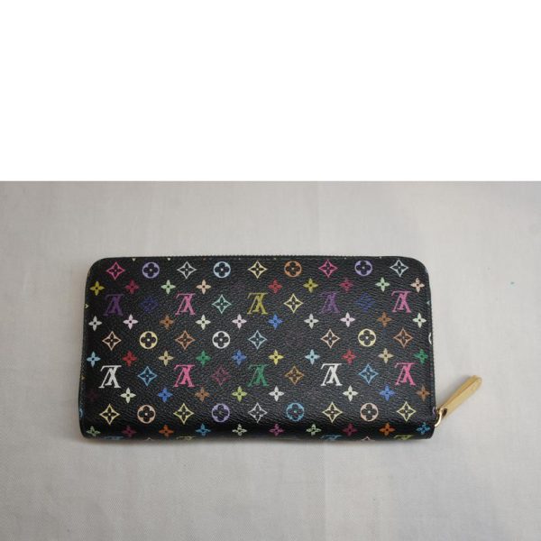 67508 2 Louis Vuitton Zippy Wallet Multicolor Canvas Wallet Noir