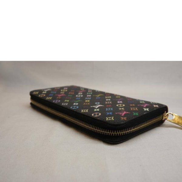 67508 3 Louis Vuitton Zippy Wallet Multicolor Canvas Wallet Noir