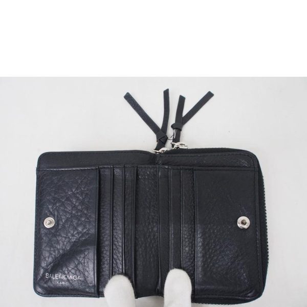 67565 7 Balenciaga Paper Bill Fold Wallet Black