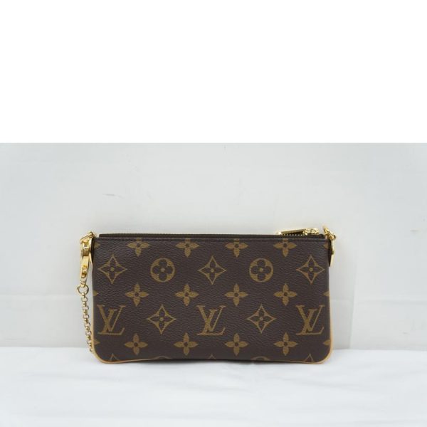 67670 2 Louis Vuitton Pochette Mila MM Monogram Clutch Bag Brown