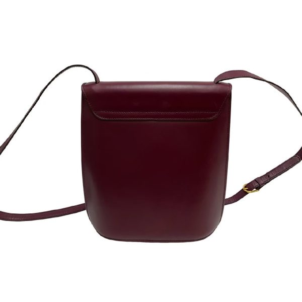 679c678 26952 4 Celine Vintage Calf Leather Mini Shoulder Bag Bordeaux Red