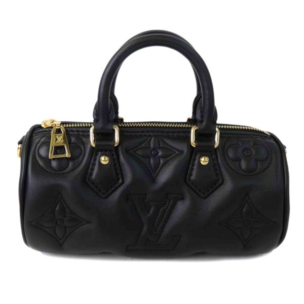 68017 2 Louis Vuitton Papillon BB Handbag Bubble Glam Leather Black