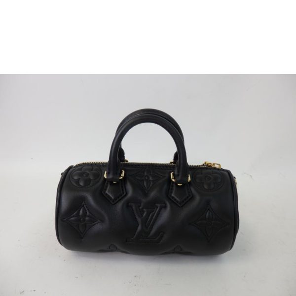 68017 3 Louis Vuitton Papillon BB Handbag Bubble Glam Leather Black