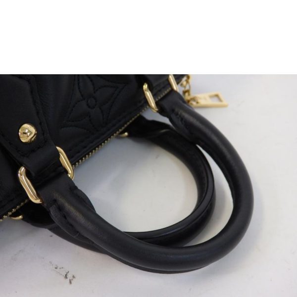 68017 7 Louis Vuitton Papillon BB Handbag Bubble Glam Leather Black