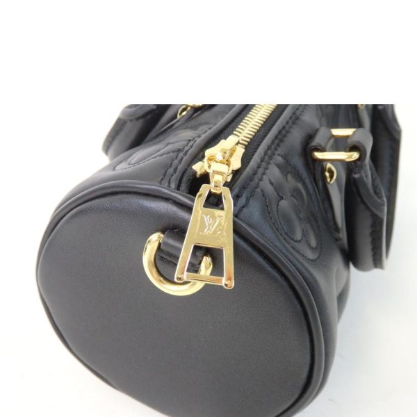 68017 9 Louis Vuitton Papillon BB Handbag Bubble Glam Leather Black