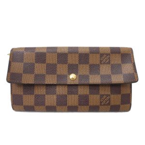 68043 1 Louis Vuitton Monogram Glace Portefeuille Double Wallet M66480 Coffee Brown Leather