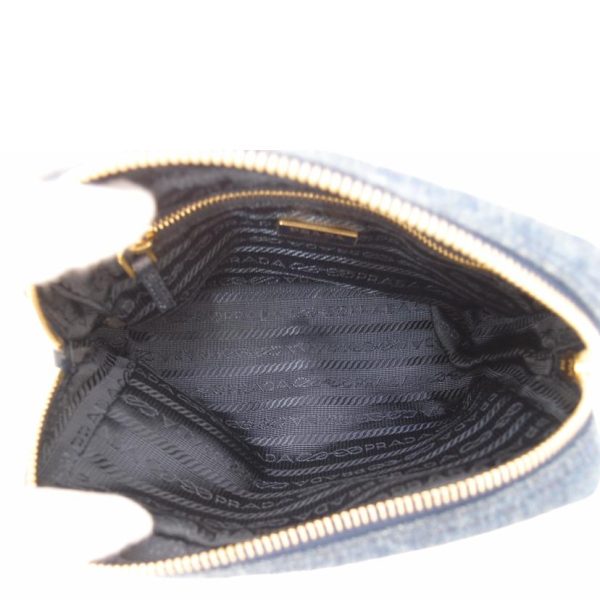 68074 5 Prada Denim Cosmetic Pouch Blue