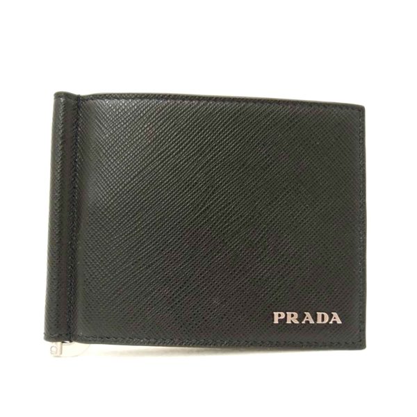 68081 1 Prada Saffiano Bifold Bill Compartment Black