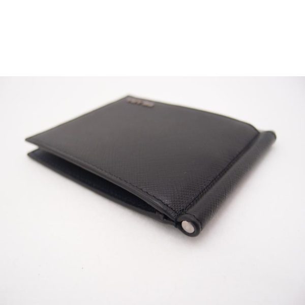 68081 3 Prada Saffiano Bifold Bill Compartment Black