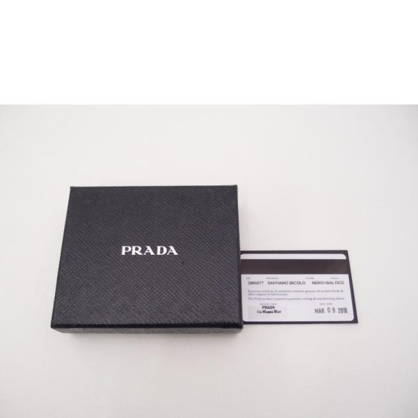 68081 6 Prada Saffiano Bifold Bill Compartment Black