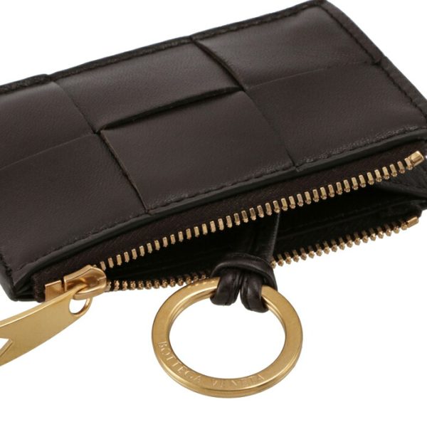 681009vcqc42132 5 Bottega Veneta Card Case Key Ring Intrecciato Dark Brown