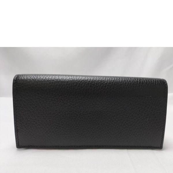 68349 2 Gucci Interlocking G Leather Bi Fold Long Wallet Black