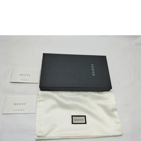 68349 8 Gucci Interlocking G Leather Bi Fold Long Wallet Black