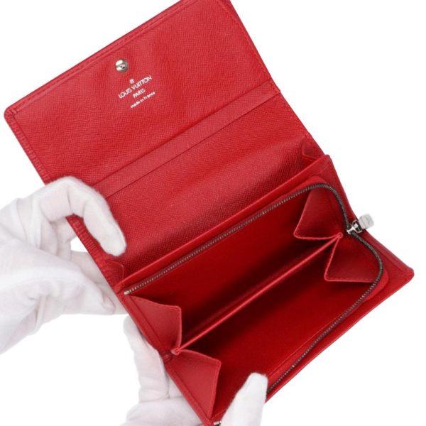 68595 5 Louis Vuitton Portefeuil Viet Tresor Epi Wallet Coquelicot