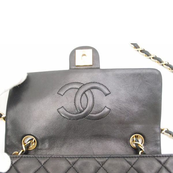 68746 8 Chanel Lambskin Chain Shoulder Bag Black