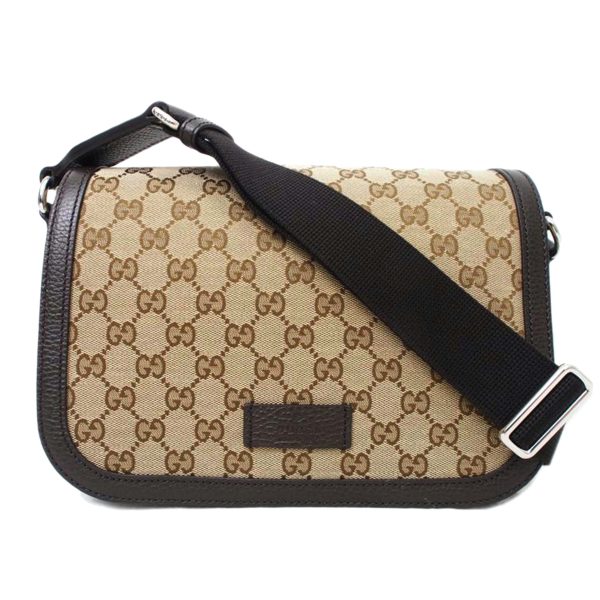 68951 1 Gucci GG Canvas Messenger Shoulder Bag Black