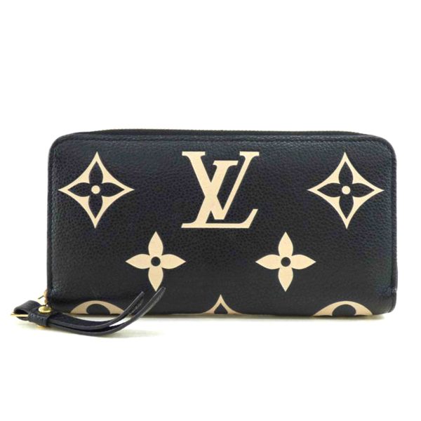 69354 1 Louis Vuitton Zippy Wallet Empreinte Bicolor Wallet Black