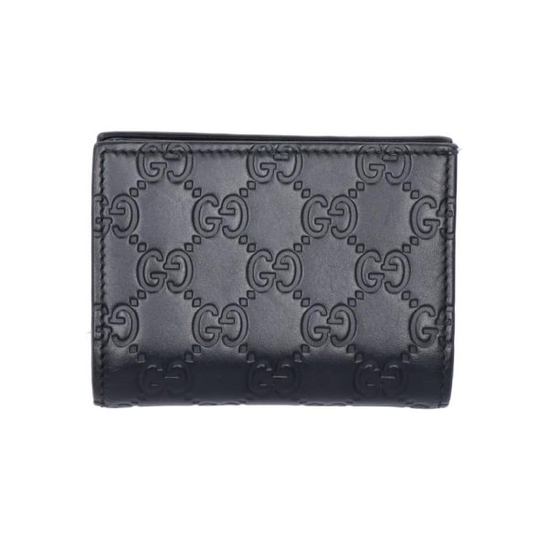 69403 2 Gucci Shima Cat Leather Bifold Compact Wallet