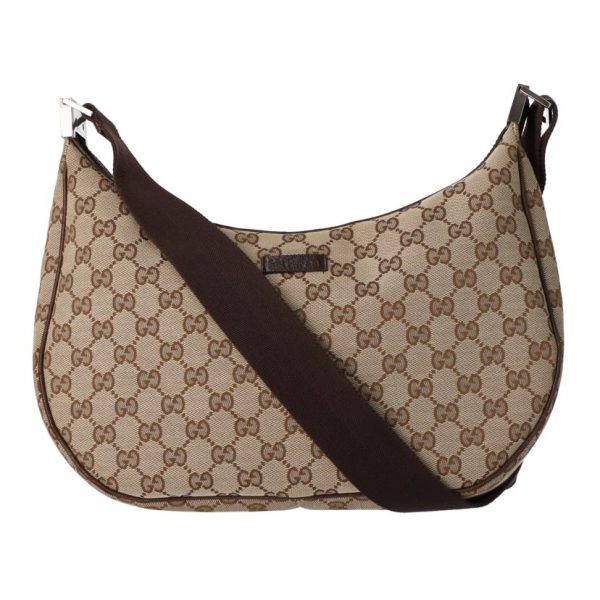 69536 1 Gucci GG Canvas Shoulder Bag Brown