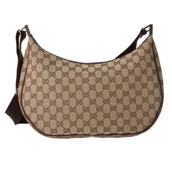 69536 2 Gucci GG Canvas Shoulder Bag Brown