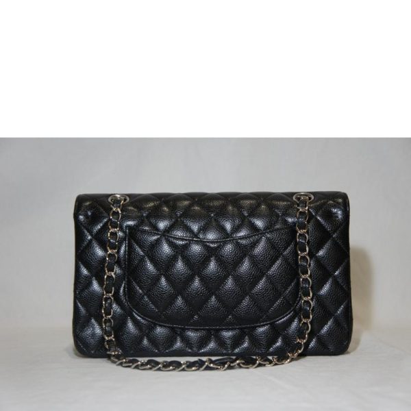 69577 2 Chanel Matelasse 25 Double Flap Chain Shoulder Bag Black