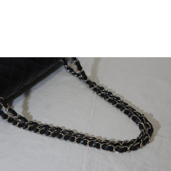 69577 4 Chanel Matelasse 25 Double Flap Chain Shoulder Bag Black