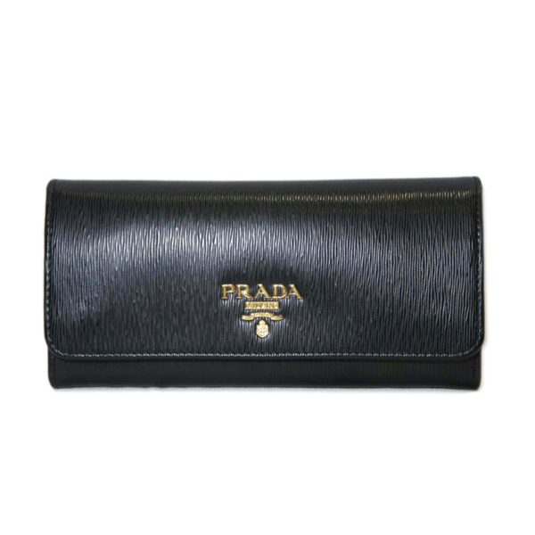 69751 1 PRADA Prada Two fold Long Wallet Black