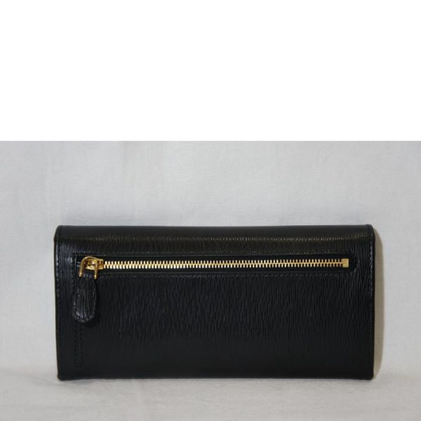 69751 2 PRADA Prada Two fold Long Wallet Black