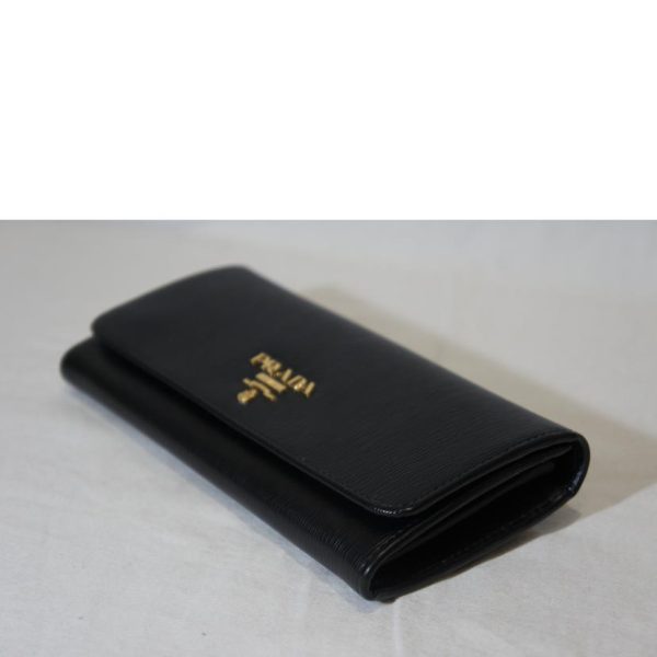 69751 3 PRADA Prada Two fold Long Wallet Black