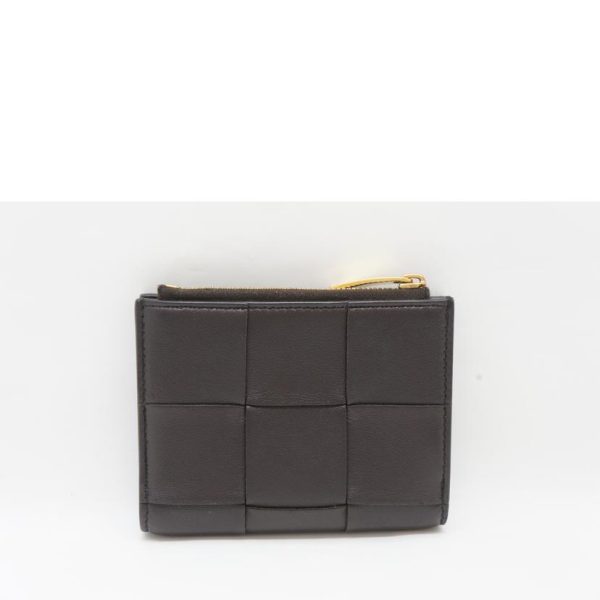 69815 2 Bottega Veneta Maxi Intrecciato Bi Fold Wallet Dark Brown