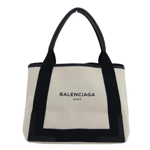 69971 1 Balenciaga Navy Cabas Canvas Tote Bag Blue