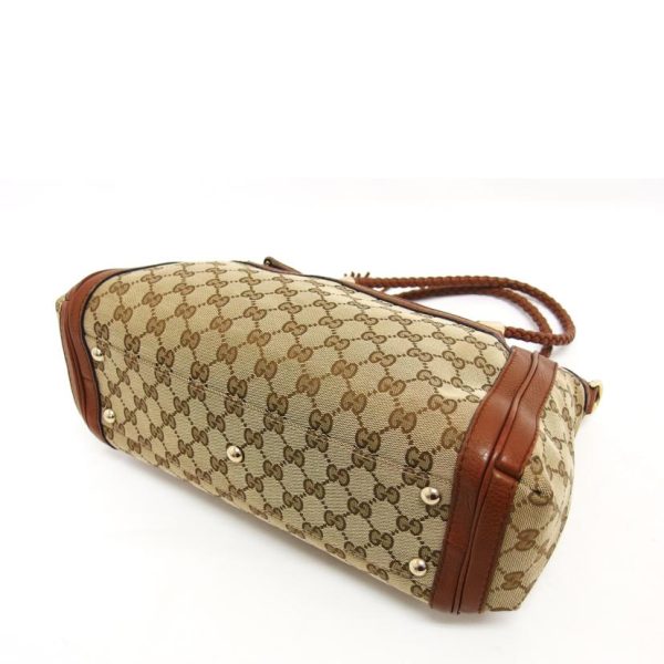 69988 3 Gucci Bella Gg Canvas Tote Bag Brown Beige