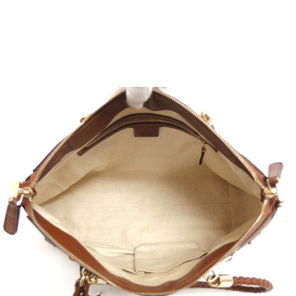 69988 6 Gucci Bella Gg Canvas Tote Bag Brown Beige