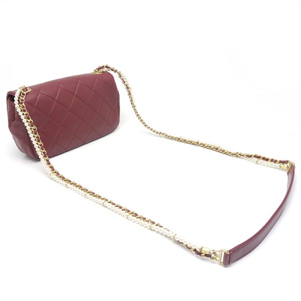 6h0053 2 CHANEL Matelasse chain shoulder bag Bordeaux x gold hardware