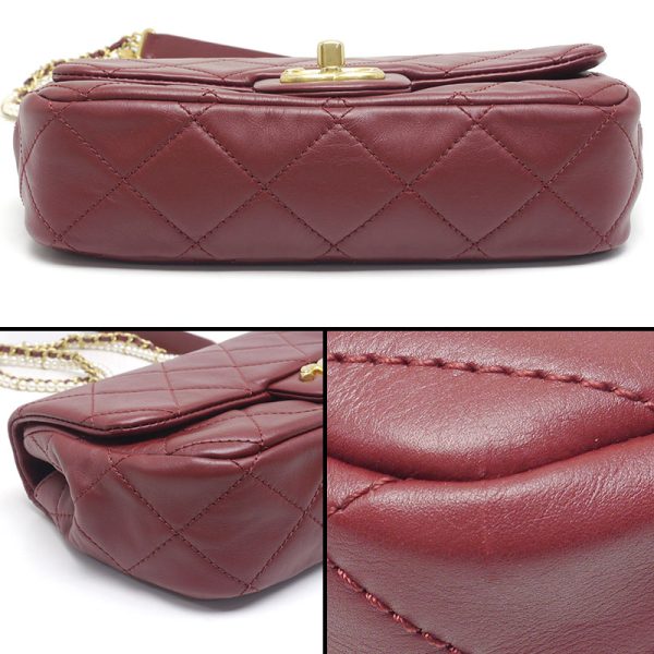 6h0053 3 CHANEL Matelasse chain shoulder bag Bordeaux x gold hardware