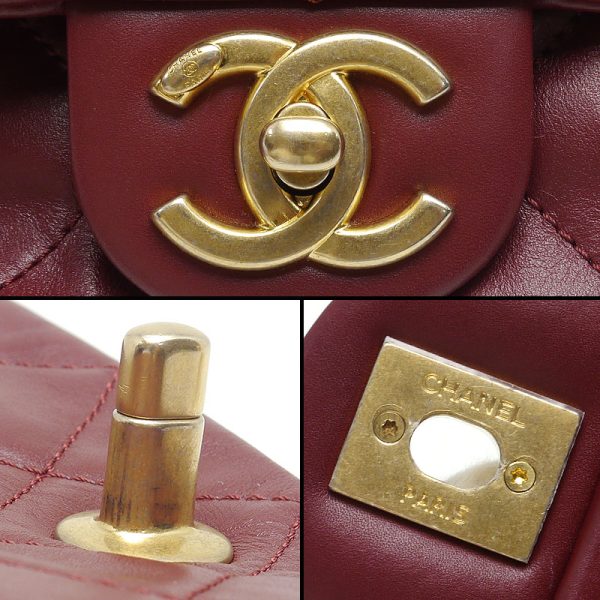 6h0053 4 CHANEL Matelasse chain shoulder bag Bordeaux x gold hardware