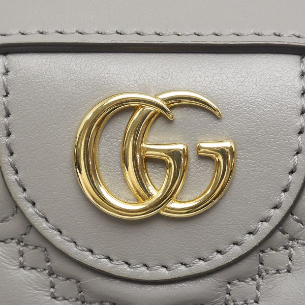 6h0065 4 GUCCI GG Matelasse 2WAY mini handbag 702251 Gray