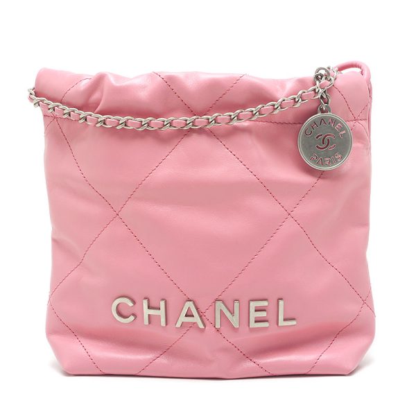 6h0092 1 CHANEL mini chain handbag shoulder bag pink