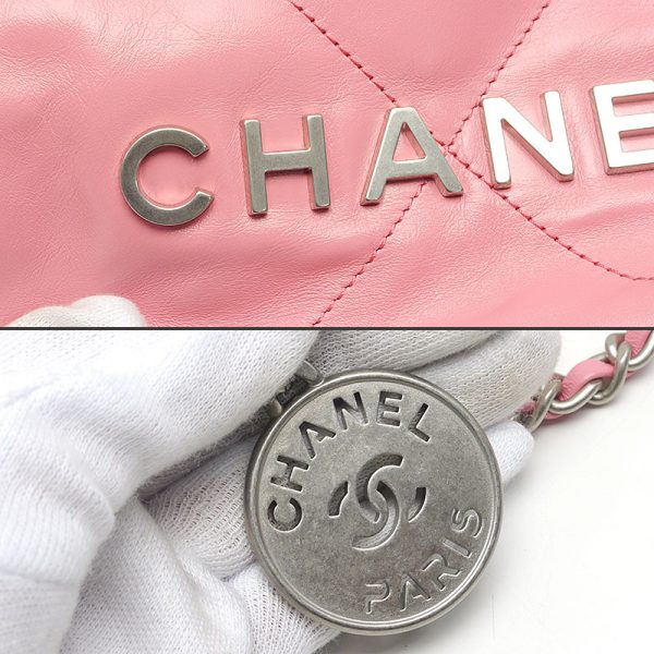 6h0092 4 CHANEL mini chain handbag shoulder bag pink