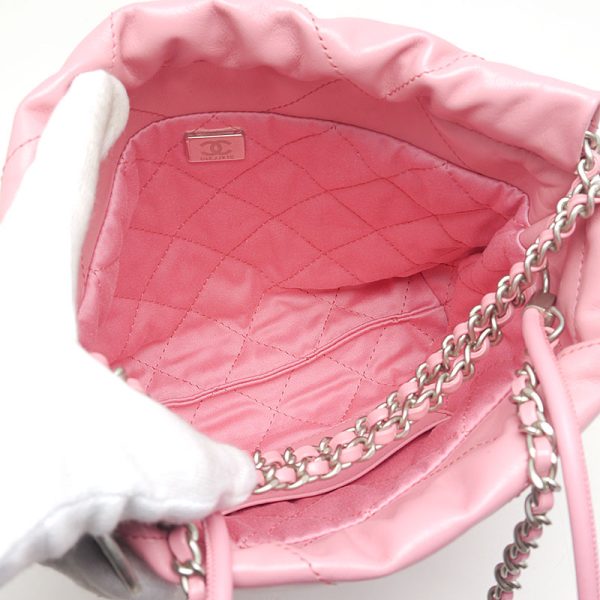 6h0092 7 CHANEL mini chain handbag shoulder bag pink