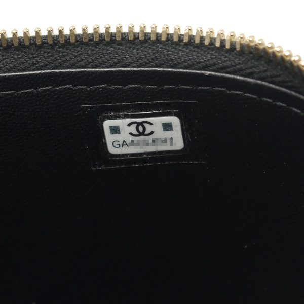 6h0130 9 CHANEL tweed vanity bag chain shoulder black x white gold hardware